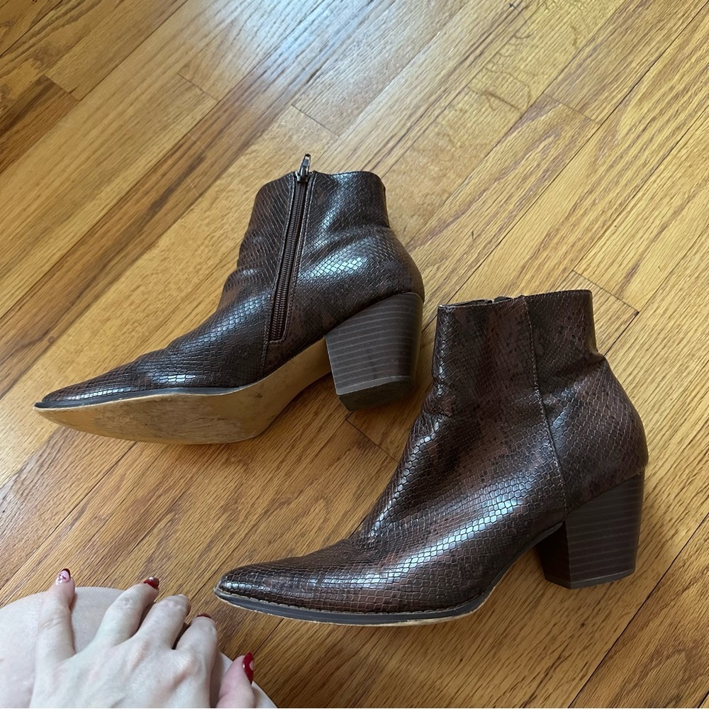 Matisse brown snake booties